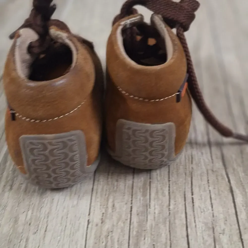 Audaz Brown Leather Baby Walker Shoes In Sz.3